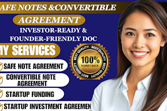draft a safe note or convertible note agreement for your startup investment