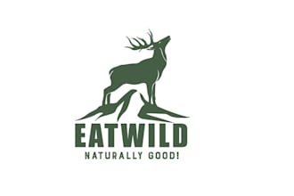 design retro eat wild food nature healthy logo