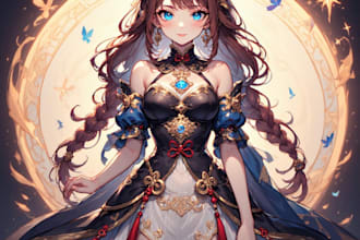 draw beautiful anime art illustration