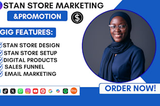 do stan store marketing, stan store setup, stan store design, and etsy stan