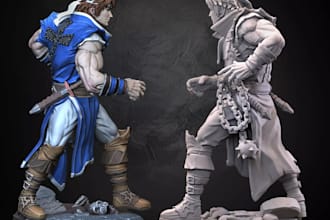 sculpt a custom dnd tabletop miniatures and 3d character models for 3d printing