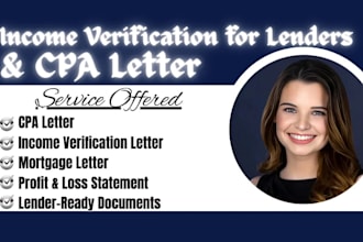 write cpa letter, income verification letter mortgage letter