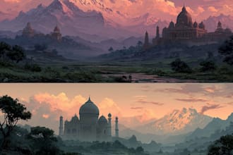 make fantasy concept background art