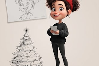 draw christmas cartoon caricature