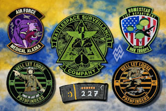 design stunning military patch, logo and badge