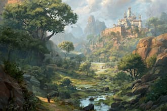 digitally paint fantasy landscape