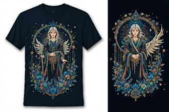 draw anime and fantasy tshirt design
