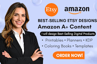 design etsy digital products, amazon KDP interiors