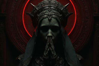 do realistic dark fantasy art and horror illustrations for you