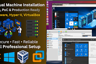 install linux or windows os in virtualbox or vmware or prxmx