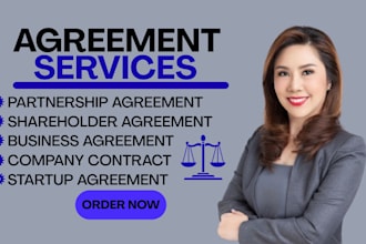 draft a partnership or shareholder agreement for your business