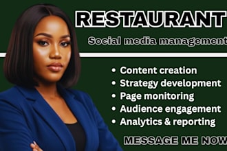 manage your restaurant social media, create post, social media management reels