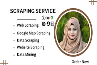 do web scraping, google map scraping, website scraping and data scraping