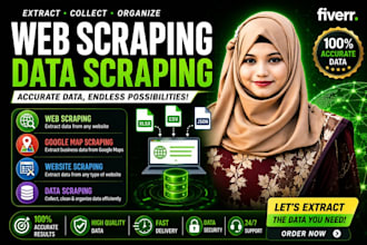 do web scraping, google map scraping, website scraping and data scraping
