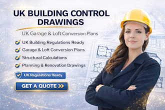 draw uk building regulation drawings, uk garage conversion, loft conversion