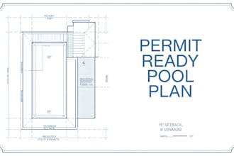 draw, stamp professional swimming pool site plan and permit design for fl and az