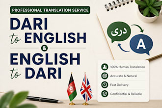 manually translate dari to english and english to dari