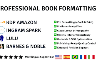 format your book for amazon kindle or paperback