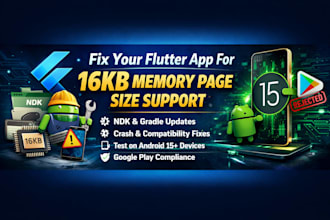 fix your flutter app for 16kb memory page size and android 15 plus support