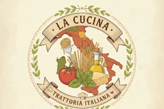 design an authentic italian food restaurant logo