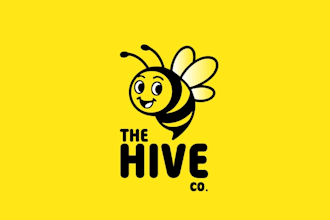 create a minimalist bee logo with brand kit