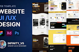 design UI UX web page, web templates in HTML, figma, adobexd