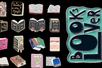 do patch, die cut, enamel pin, badge, emblem and typography stickers