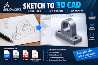 do professional 3d mechanical design and modeling in solidworks