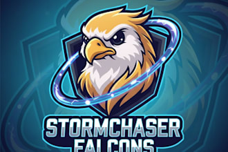 create a new falcon mascot logo with t shirt design