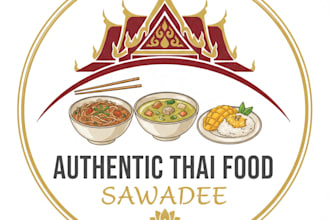 design an authentic thai food restaurant logo