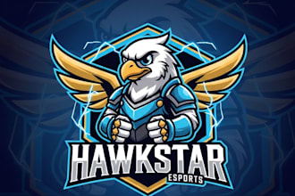 design a hawk mascot logo with t shirt design