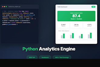 build a python analytics engine with API, dashboard, and tests