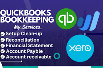 do quickbooks online bookkeeping, reconcile on xero, zoho, wave, qbo and cleanup