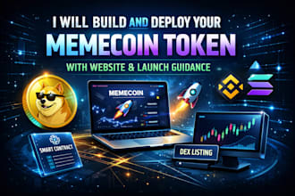 build and deploy your memecoin token with website and launch guidance, promotion