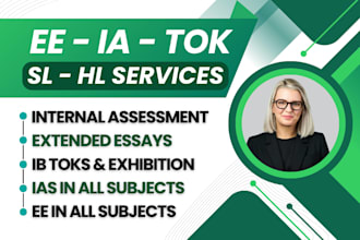professionally do ib sl hl ias, toks, ib extended essay, analysis ess ia, cas