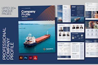 design a professional company profile or annual report