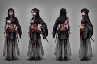 create character turnaround and reference sheet for games
