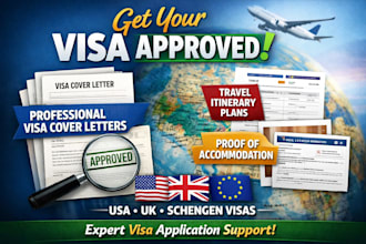 write a professional visa cover letter for you in 12 hours