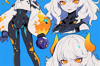 do a high quality oc refrence sheet ,comics, character design, anime, modelsheet