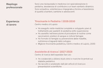 curriculim vitae ats friendly personalizzato