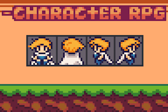 draw a series of rpg style sprites with a top down view