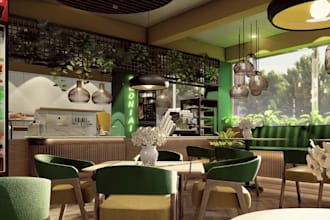 redesign restaurant interior,coffee shop,industrial bar,fast food, grocrey store