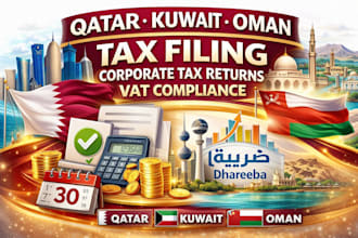 do qatar, kuwait oman tax filing, corporate tax returns and vat compliace