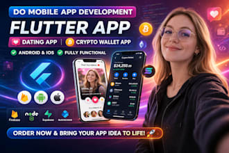 do mobile app development, flutter app, dating app, crypto wallet app