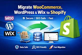 migrate woocommerce to shopify wordpress to shopify wix to shopify migration