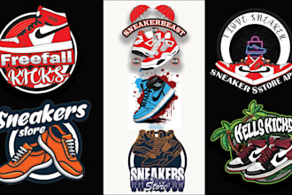 design a modern sneaker brand logo for your footwear