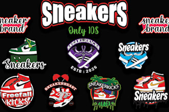 design a modern sneaker brand logo for your footwear