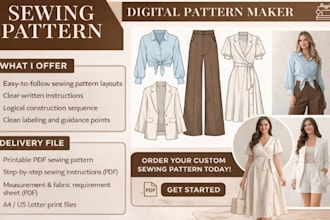 create easy to follow sewing patterns with clean and clear instruction