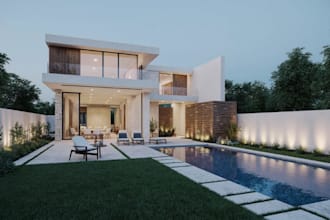 visualize villa exterior, interior design, living area, home decor, layout plan
