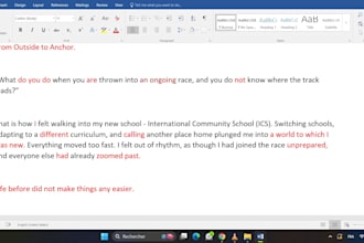 edit and proofread articles, essays and personal statements